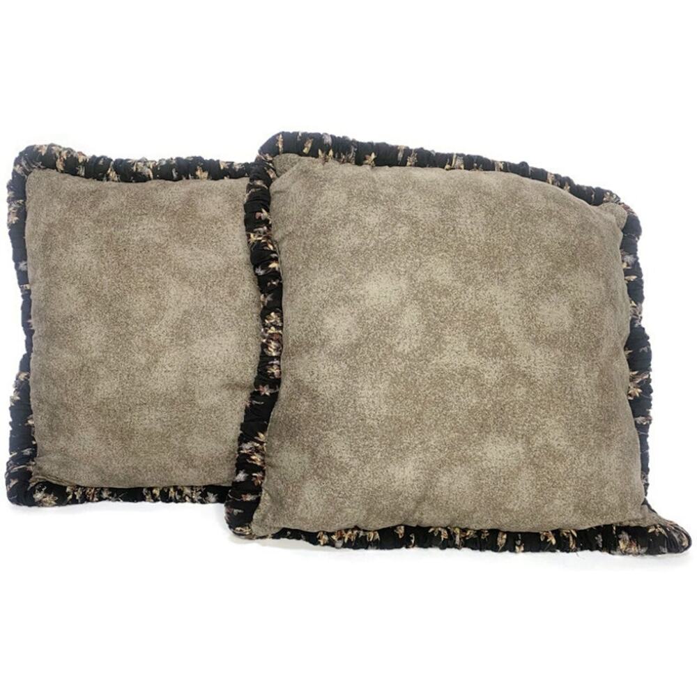 JC Penney Home Collection Throw Pillow 17x17 Black and Gray Lot of Two